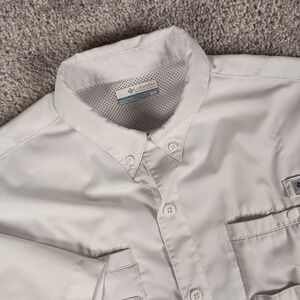 Columbia PFG Tamiami II Medium White Omni-Shade Mens Short Sleeve Fishing Shirt